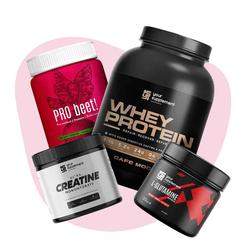 Your-Supplement-combo-products-probeet-whey-protein-creatine-L-glutamine