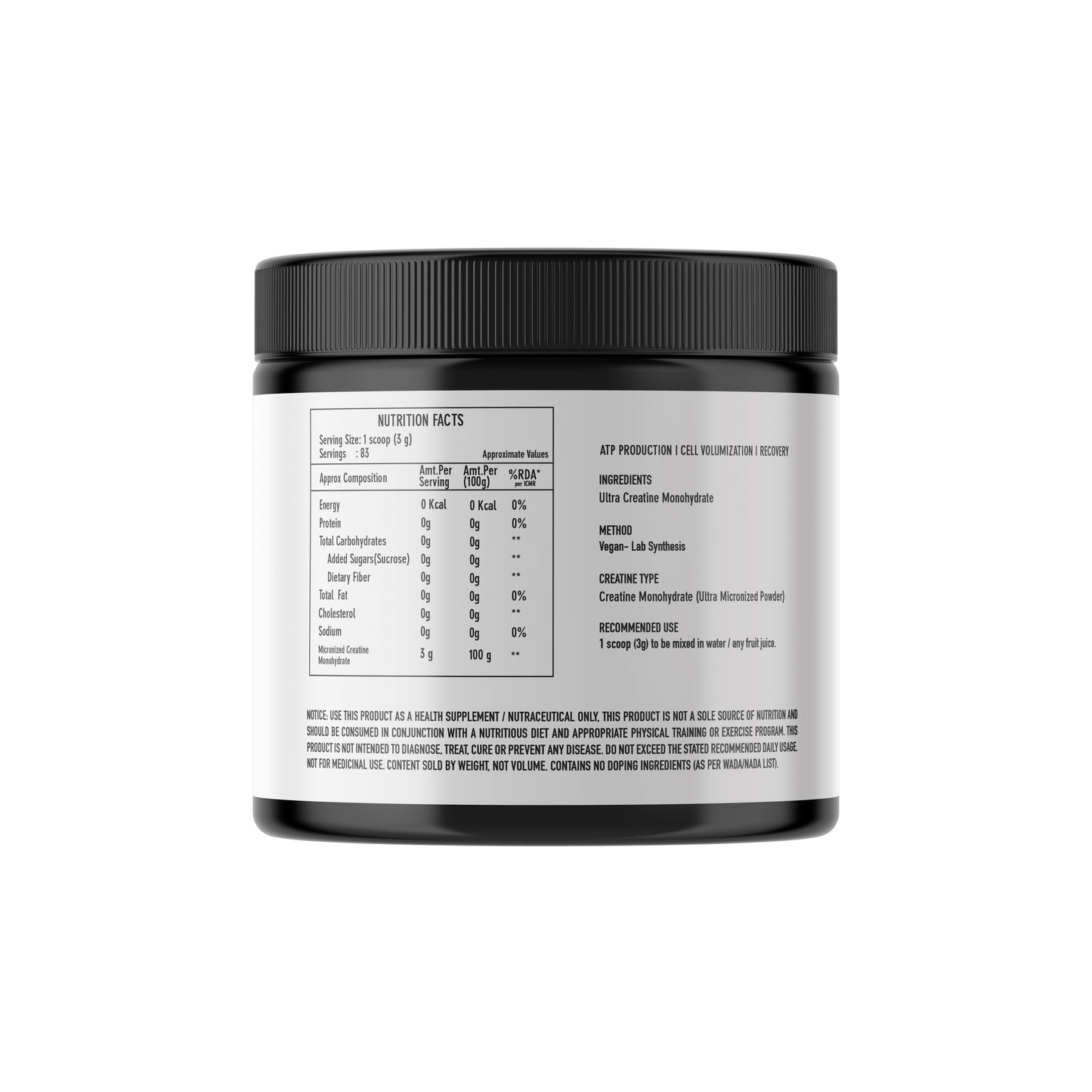 Creatine Monohydrate – 100% Micronized