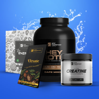 Ultimate Athlete's Gain – Whey Protein, Creatine, Energy Bar & Dark Chocolate